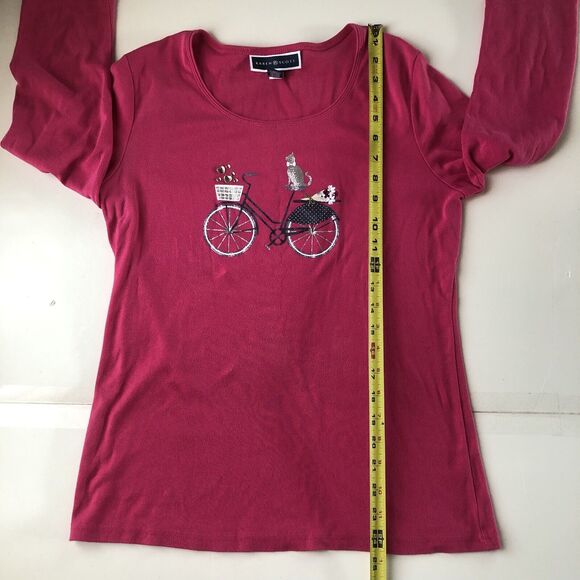 Karen Scott Women’s 3/4 Sleeve Pink Tee Embellished Size Small - Picture 7 of 13